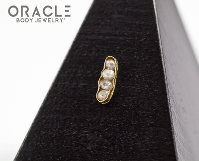 14k Large Channel Set Diamond Threadless Gold End