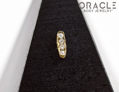 14k Large Channel Set Diamond Threadless Gold End