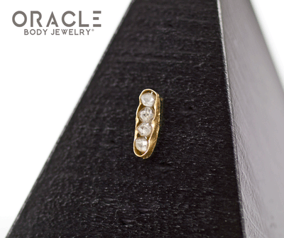 14k Large Channel Set Diamond Threadless Gold End