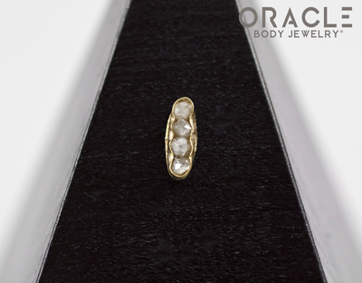 14k Large Channel Set Diamond Threadless Gold End