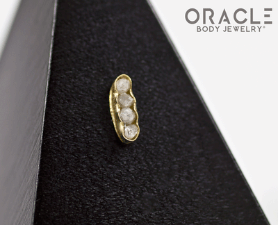 14k Large Channel Set Diamond Threadless Gold End