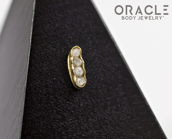 14k Large Channel Set Diamond Threadless Gold End