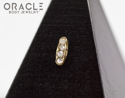 14k Large Channel Set Diamond Threadless Gold End