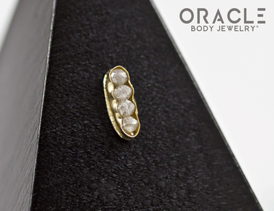 14k Large Channel Set Diamond Threadless Gold End