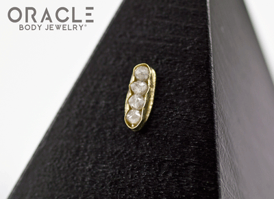 14k Large Channel Set Diamond Threadless Gold End