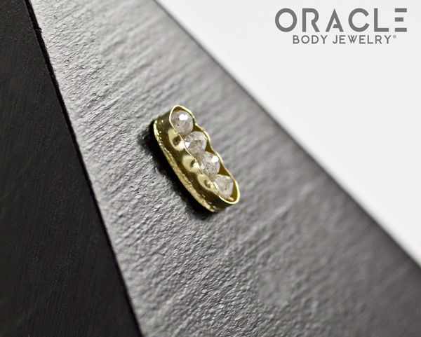 14k Large Channel Set Diamond Threadless Gold End