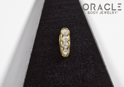 14k Large Channel Set Diamond Threadless Gold End
