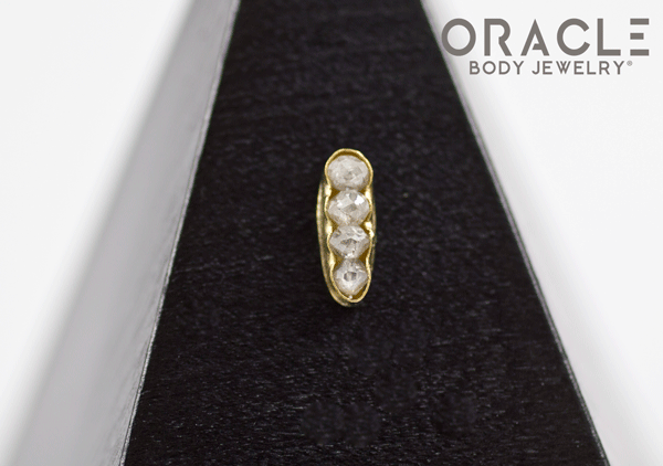 14k Large Channel Set Diamond Threadless Gold End