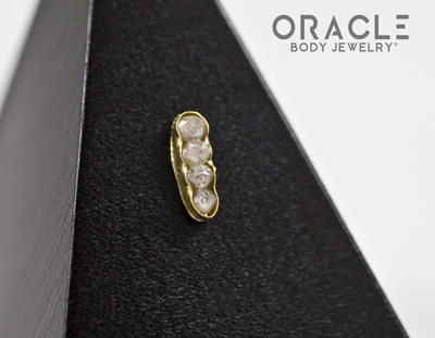14k Large Channel Set Diamond Threadless Gold End