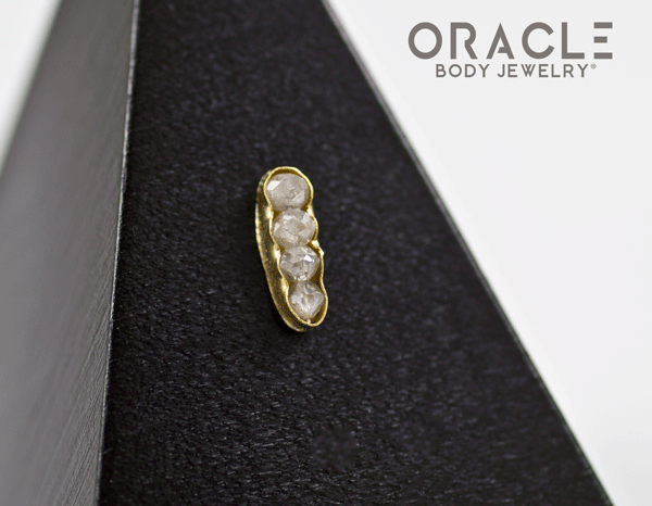 14k Large Channel Set Diamond Threadless Gold End