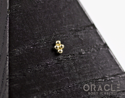 14k Yellow Gold 4 Bead Mini Cluster Threadless End