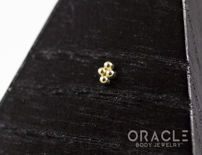 14k Yellow Gold 4 Bead Mini Cluster Threadless End