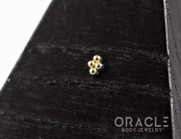 14k Yellow Gold 4 Bead Mini Cluster Threadless End
