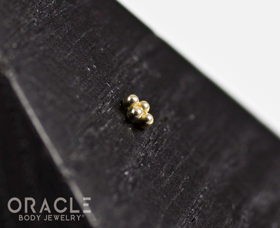 14k Yellow Gold 4 Bead Mini Cluster Threadless End
