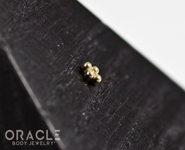 14k Yellow Gold 4 Bead Mini Cluster Threadless End