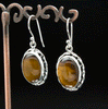 Sterling Silver Yellow Tiger Eye Earrings