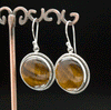 Sterling Silver Yellow Tiger Eye Earrings