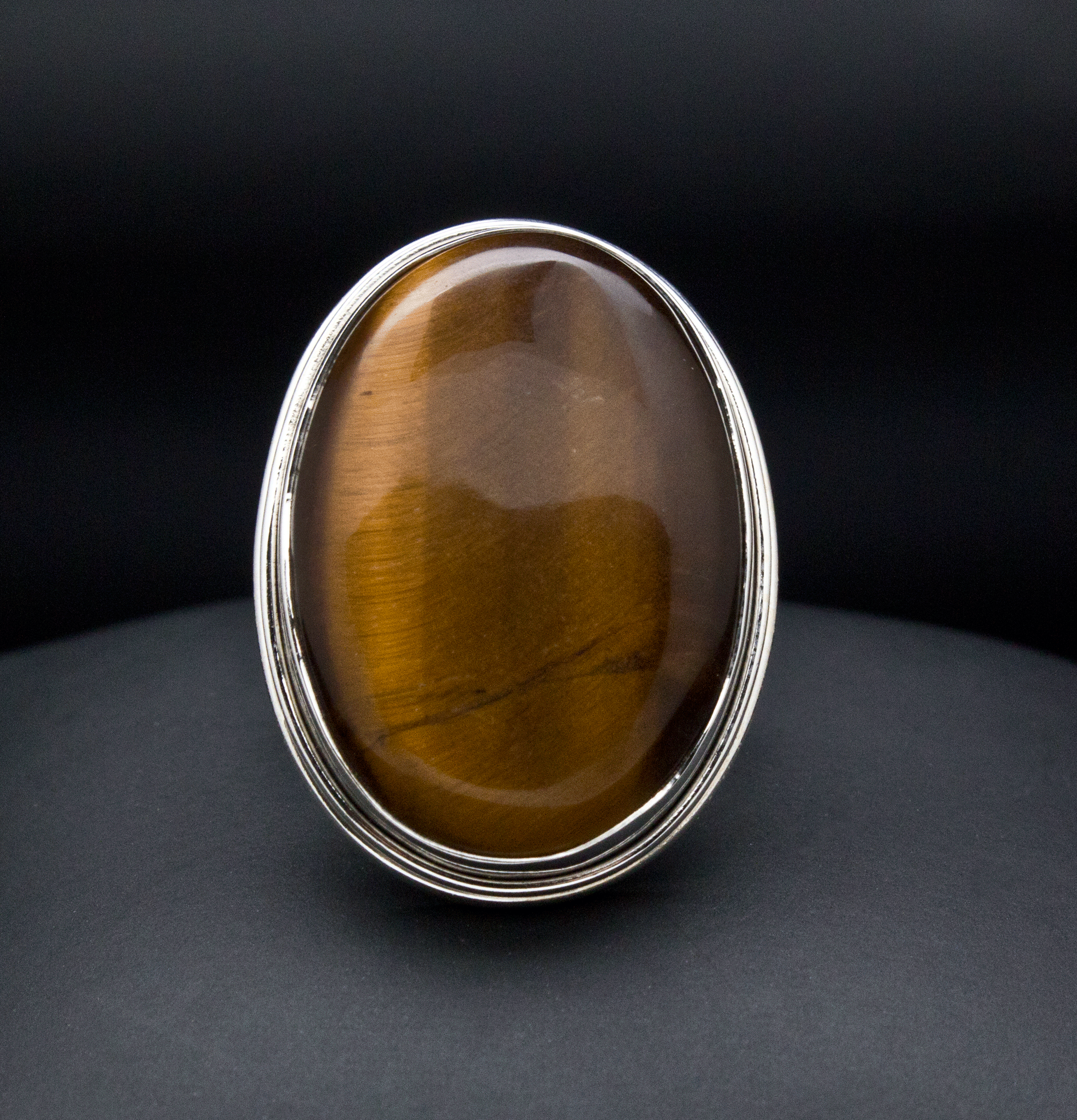 Sterling Silver Yellow Tiger Eye Ring Size 6.5