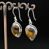 Sterling Silver Yellow Tiger Eye Earrings