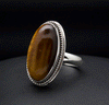 Sterling Silver Yellow Tiger Eye Ring Size 5