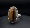 Sterling Silver Yellow Tiger Eye Ring Size 7
