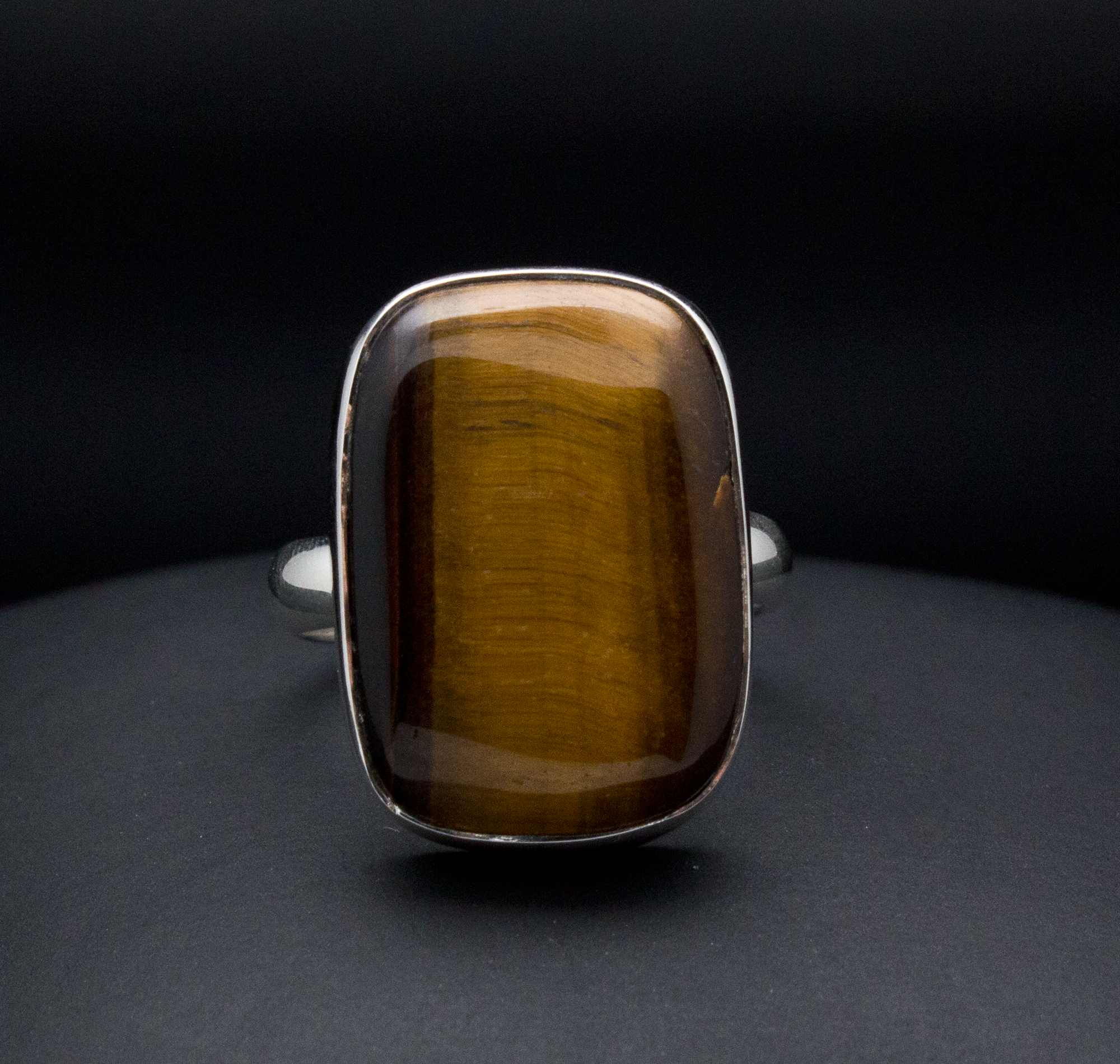 Sterling Silver Yellow Tiger Eye Ring Size 7