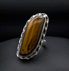 Sterling Silver Yellow Tiger Eye Ring Size 5