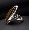 Sterling Silver Yellow Tiger Eye Ring Size 5