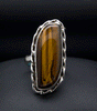 Sterling Silver Yellow Tiger Eye Ring Size 5