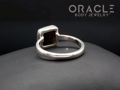 Sterling Silver Ammolite Ring Size 6