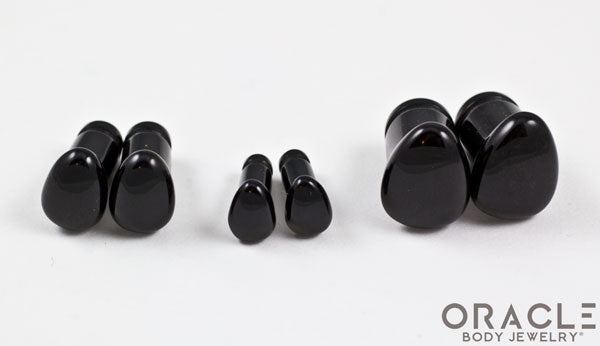 Obsidian Single Flare Teardrop Plugs