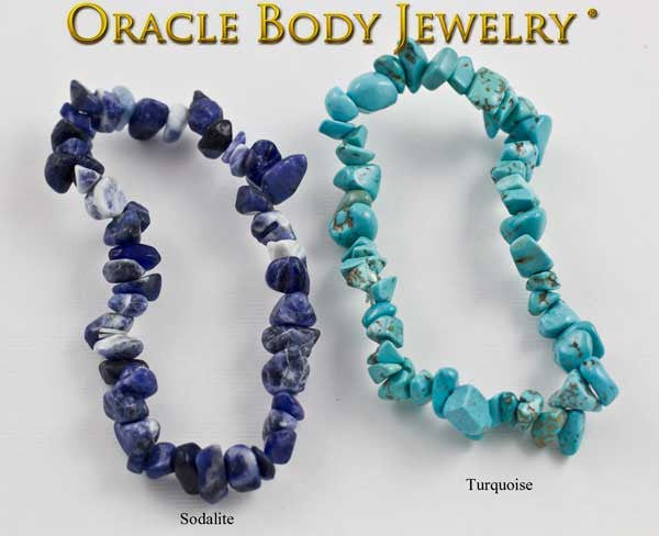 Sodalite and Natural Turquoise Chip Bracelet