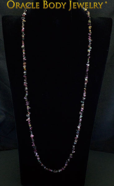 Watermelon Tourmaline Chip Necklace