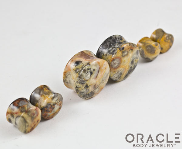 Crazy Lace Agate Double Flare Plugs