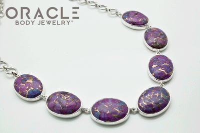 Sterling Silver Copper Purple Turquoise Necklace