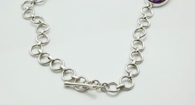 Sterling Silver Copper Purple Turquoise Necklace