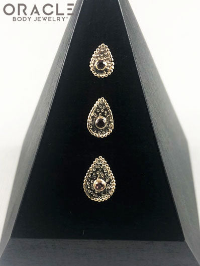 14k Crybaby with Chocolate Cz Threadless Gold End