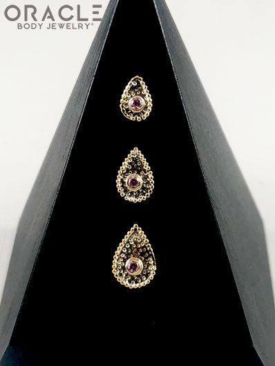 14k Crybaby with Pink Cz Threadless Gold End