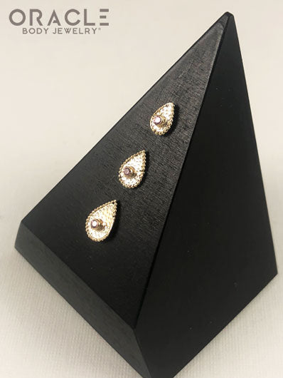 14k Crybaby with Pink Cz Threadless Gold End