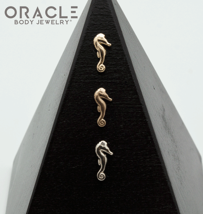 14k Gold Sea Pony Threadless End (Right Facing)
