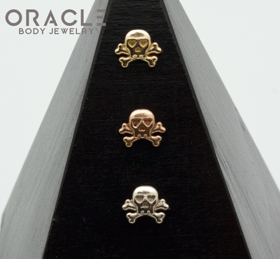 14k Gold Jolly Roger Threadless End