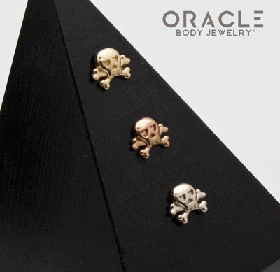 14k Gold Jolly Roger Threadless End