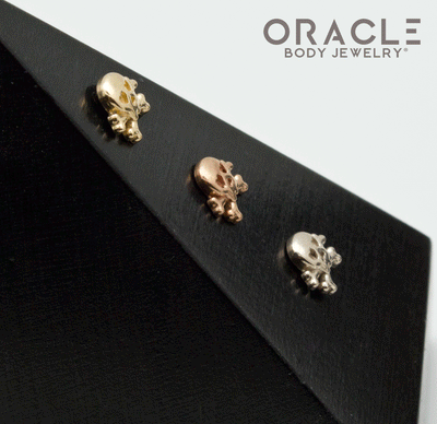 14k Gold Jolly Roger Threadless End