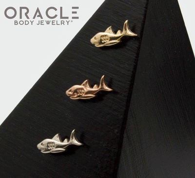 14k Gold Shark Threadless End