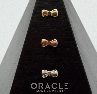 14k Gold Cutie Bow Threadless End