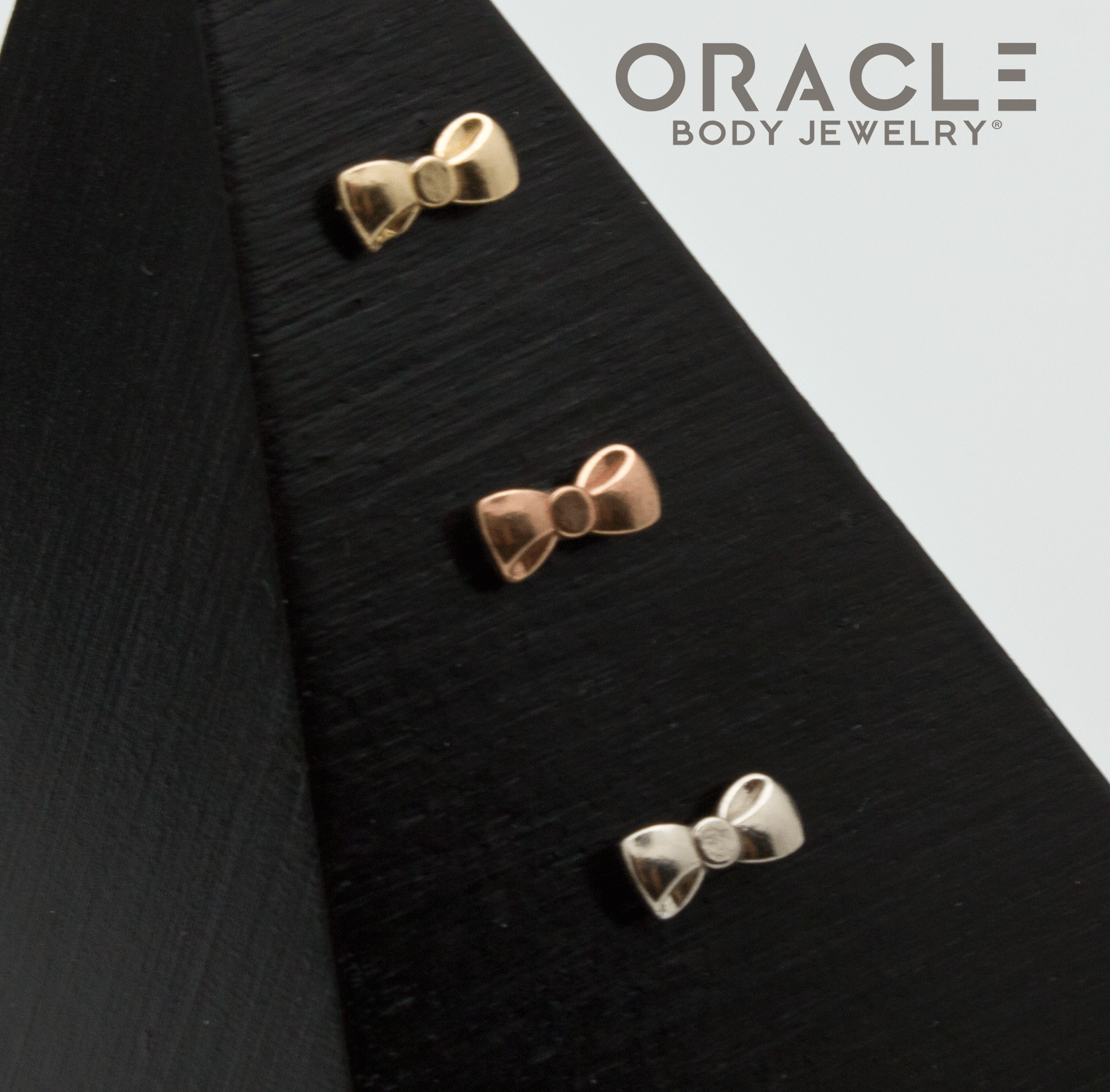 14k Gold Cutie Bow Threadless End
