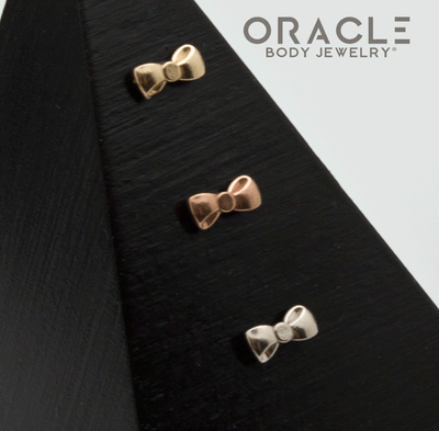 14k Gold Cutie Bow Threadless End
