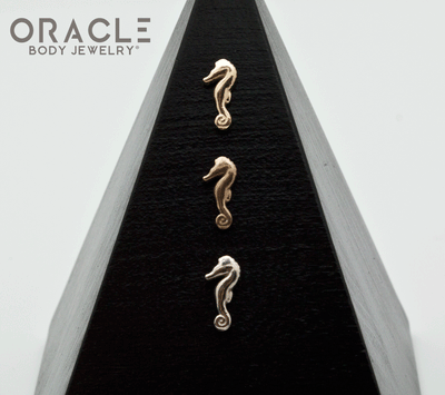 14k Gold Sea Pony Threadless End (Left Facing)