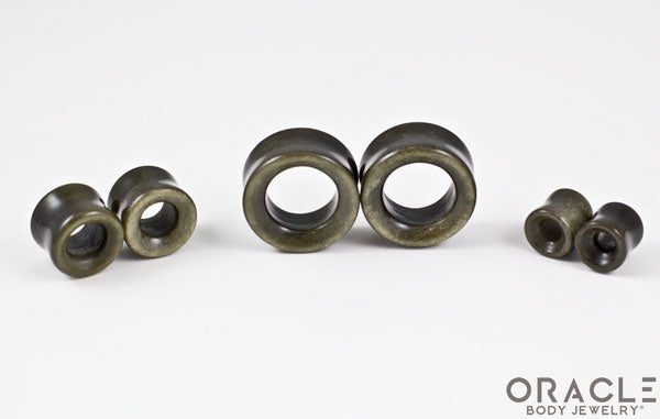 Gold Obsidian Double Flare Eyelets / Tunnels