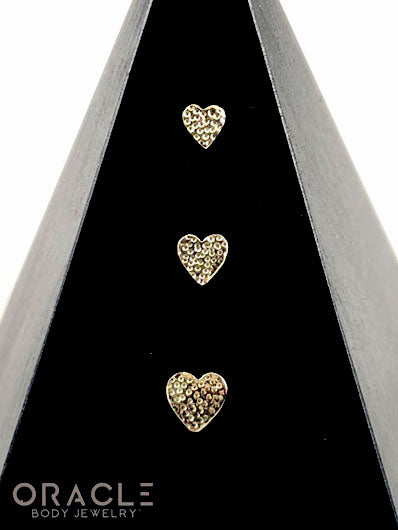 14k Hammered Heart Threadless Gold End